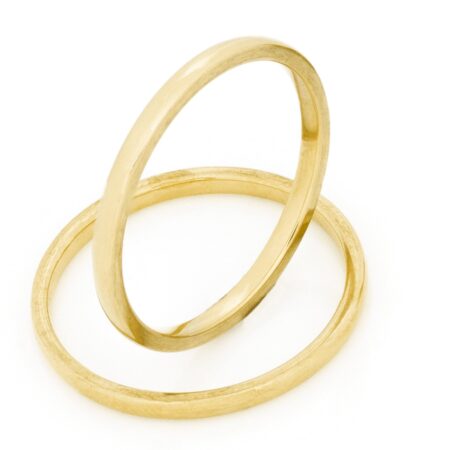 Aliança Lisa de 2mm Dourado de Aço Inoxidável