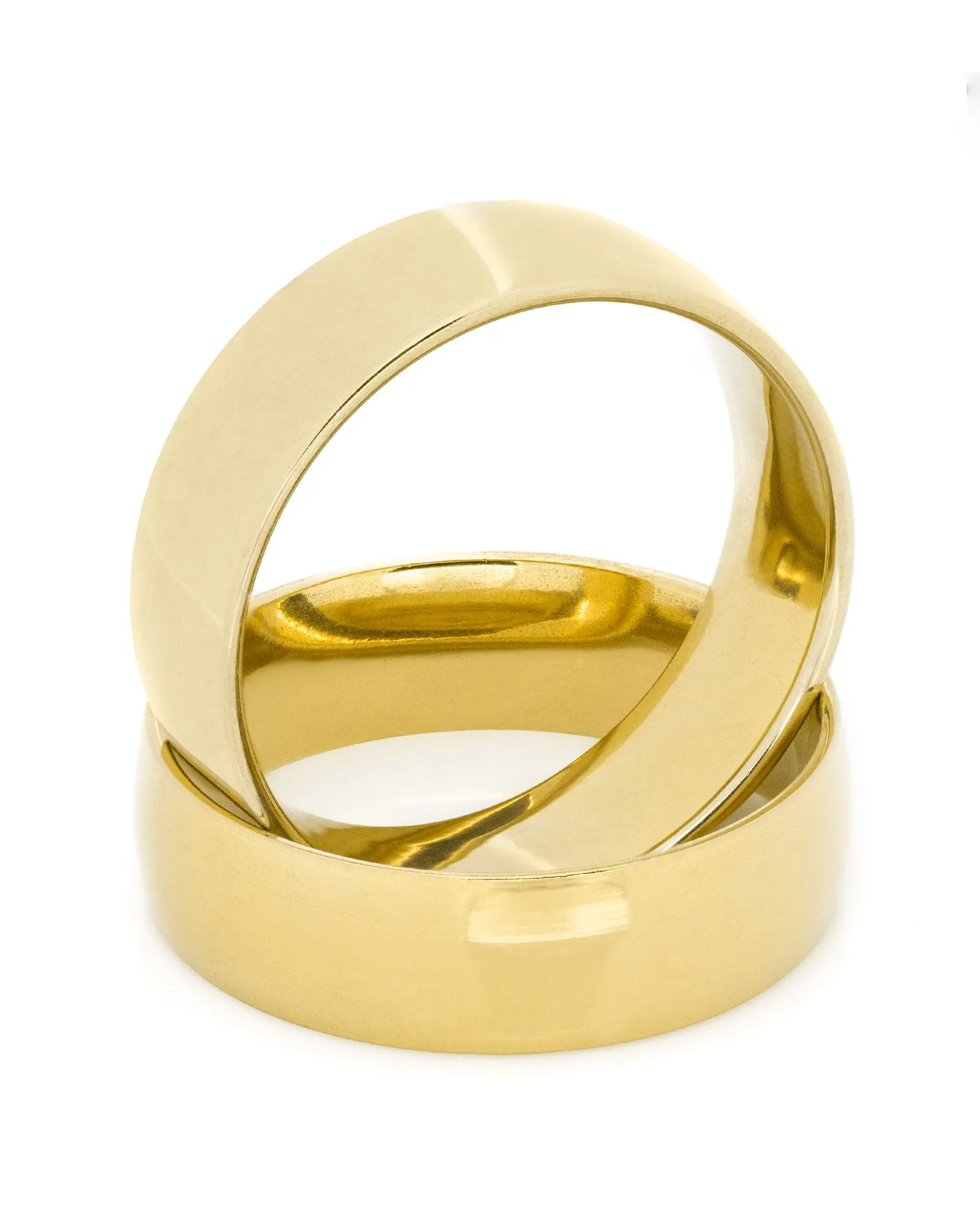 Aliança Lisa de 6mm Dourada de Aço Inoxidável