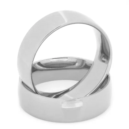 Aliança Lisa de 6mm Prateada de Aço Inoxidável