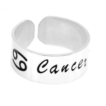 Anel Metálico Ajustável do Signo de Câncer
