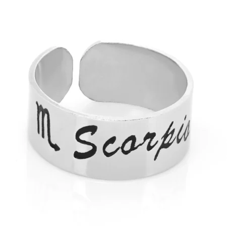 Anel Metálico Ajustável do Signo de Escorpião