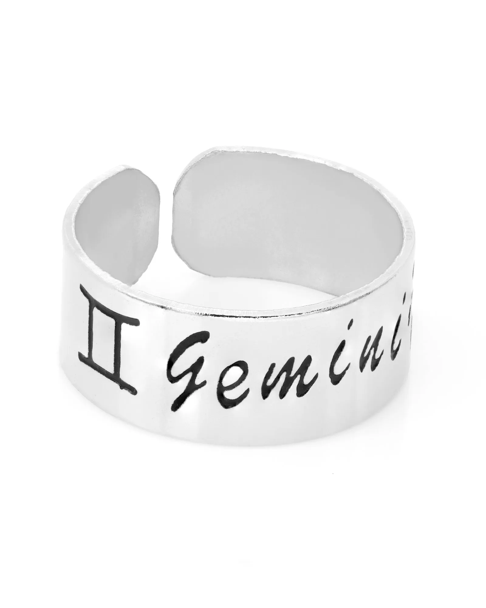 Anel Metálico Ajustável do Signo de Gêmeos
