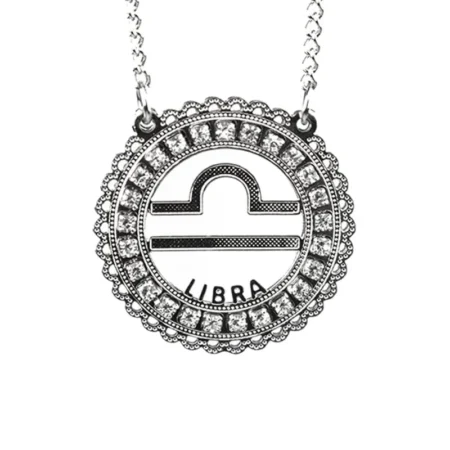 Corrente de Signo de Libra de Aço Inox 316L Cravejada com Zircônias