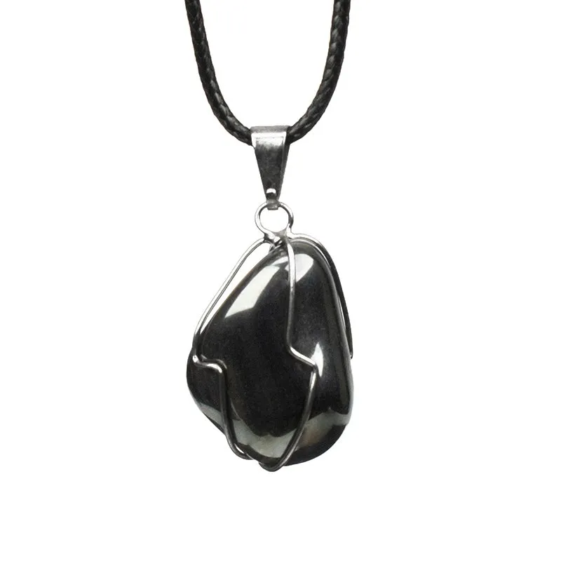 Colar de Pedra de Hematita Ajustável