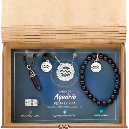 Conjunto de Signo de Aquário - Pedra da Estrela