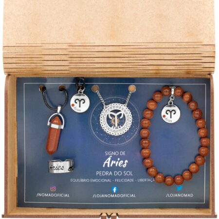 Conjunto de Signo de Áries - Pedra do Sol