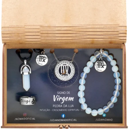 Conjunto de Signo de Virgem - Pedra da Lua