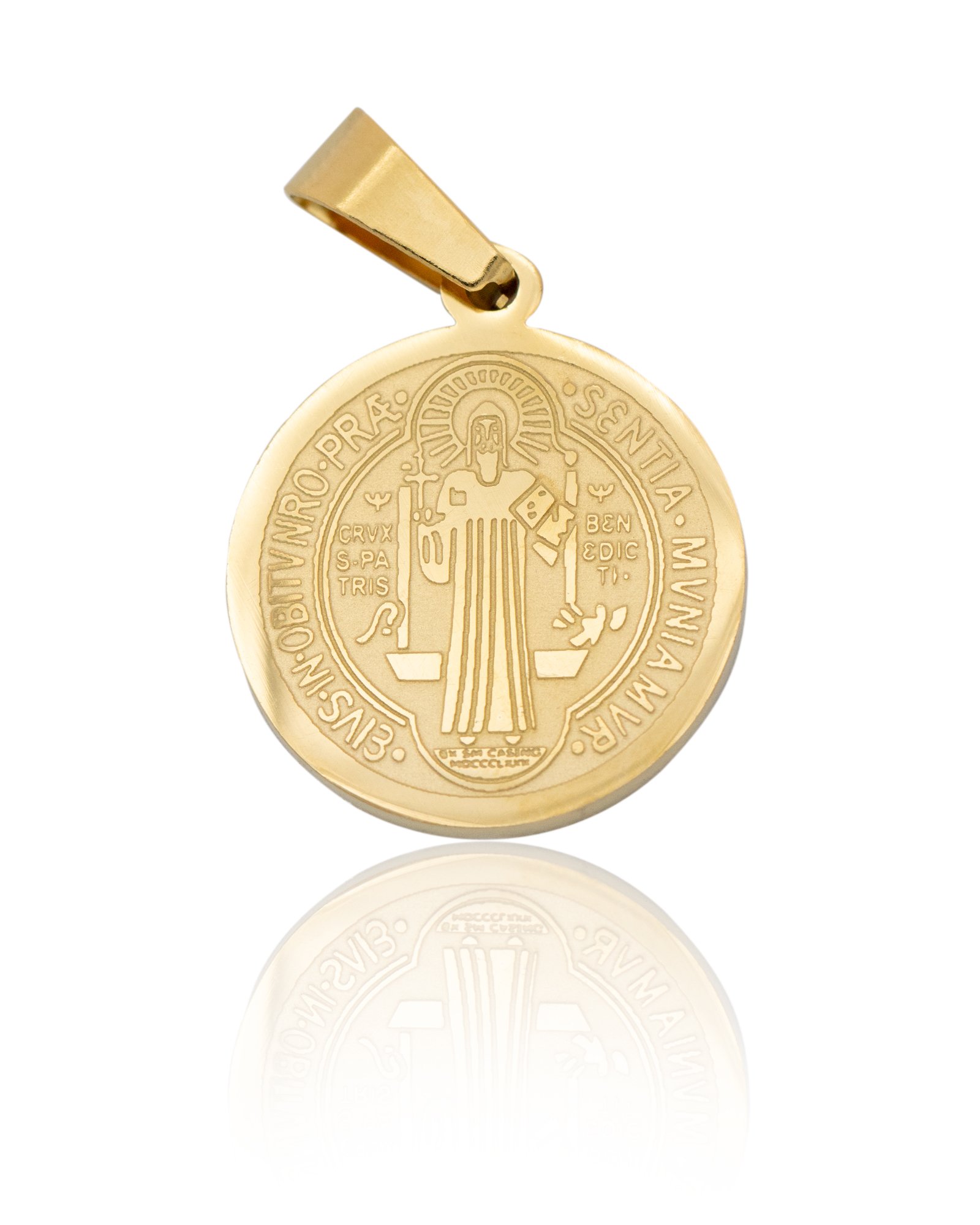 Pingente Medalha de São Bento de Aço Inoxídavel