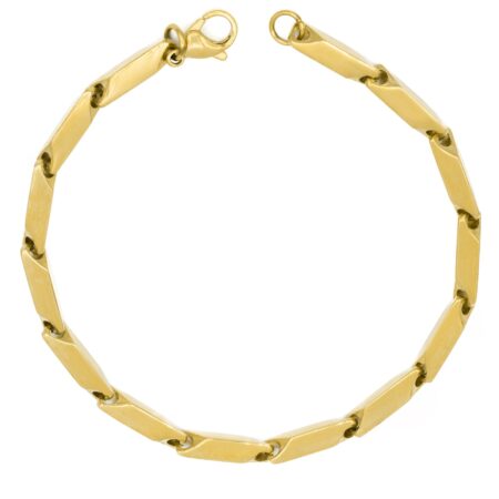 Pulseira Corrente Elo Bloco de Aço Inoxidável