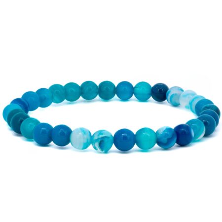 Pulseira de Pedra Ágata Azul 6mm