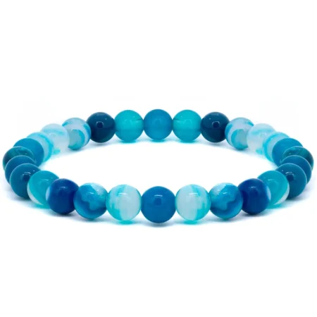 Pulseira de Pedra Ágata Azul 8mm