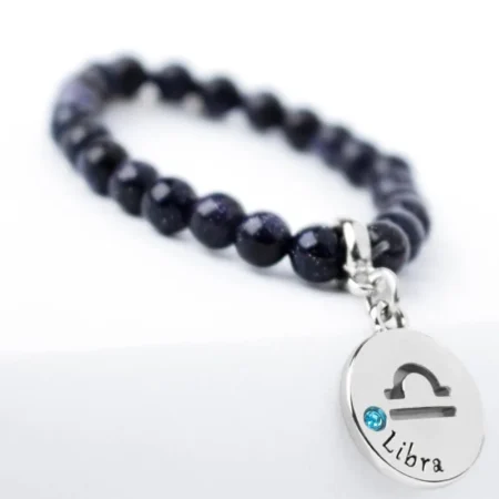 Pulseira de Signo de Libra com Pedra Estrela - Elegância e Equilíbrio