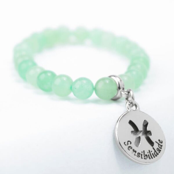 Pulseira de Signo de Peixes – Pedra Quartzo Verde