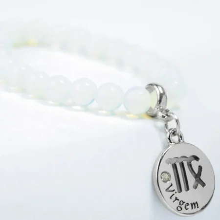 Pulseira de Signo de Virgem com Pedra da Lua - Elegância e Mistério