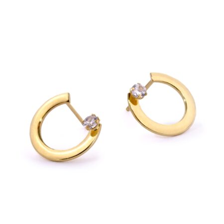 BRINCO ARGOLA PONTINHO DE LUZ BANHADO A OURO e NFE