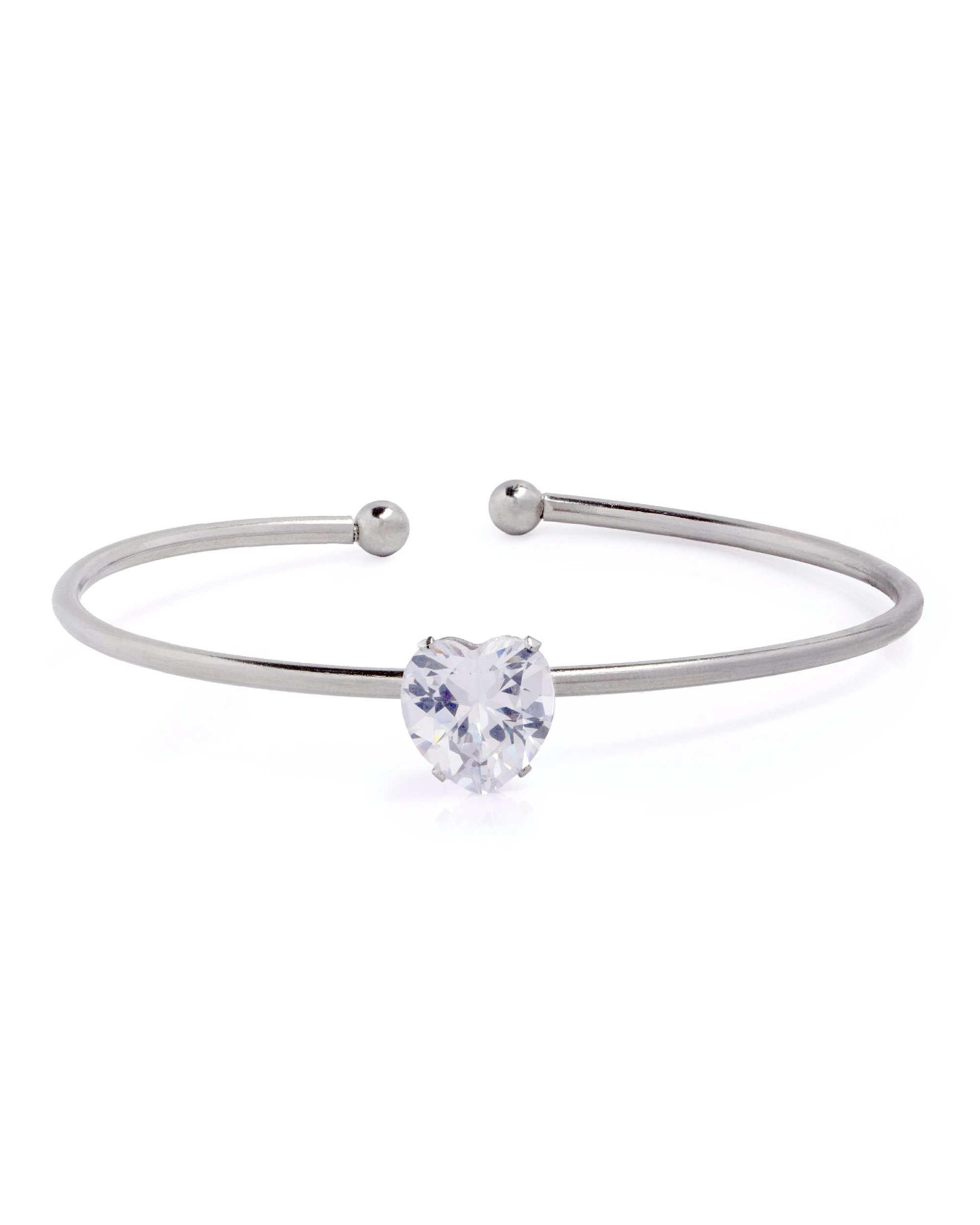 BRACELETE DE AÇO PONTO DE LUZ CORAÇÃO