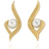 Brinco Steel Golden Wave Pearl