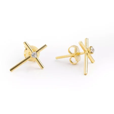 Brinco Dourado Cross Shine