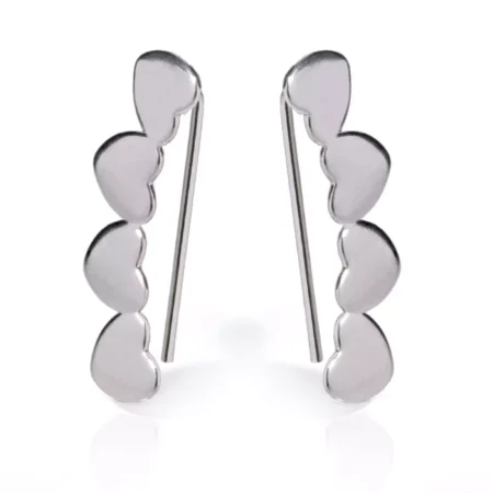 Brinco de Aço Prateado Heartline Modern