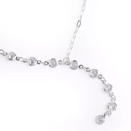 Colar Steel Crystal Orbit Lariat