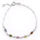 Pulseira Prata Fendas Coloridas