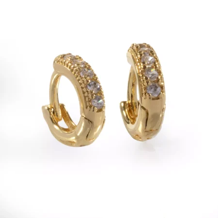 Brinco Argola Cravejada Luxo Gold Urban