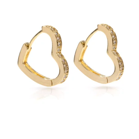 Brinco Argola Heart Cravejada Gold Urban