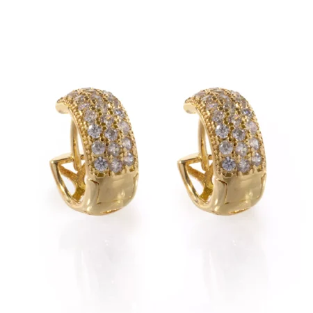 Brinco Argola Heart Cravejada Gold Urban
