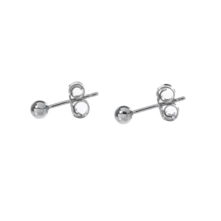 Brinco Stud Esfera Simples Prata Urbano