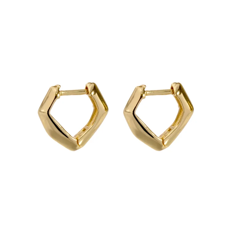 Brinco Argola Pentagonal Gold Urban