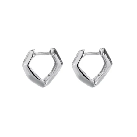 Brinco Argola Pentagonal Prata Urbano