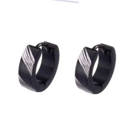 Brinco Argola Black Steel Wave