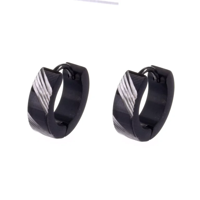 Brinco Argola Black Steel Wave