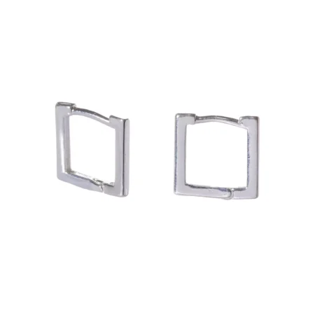 Brinco Argola Retangular Prata Urbano
