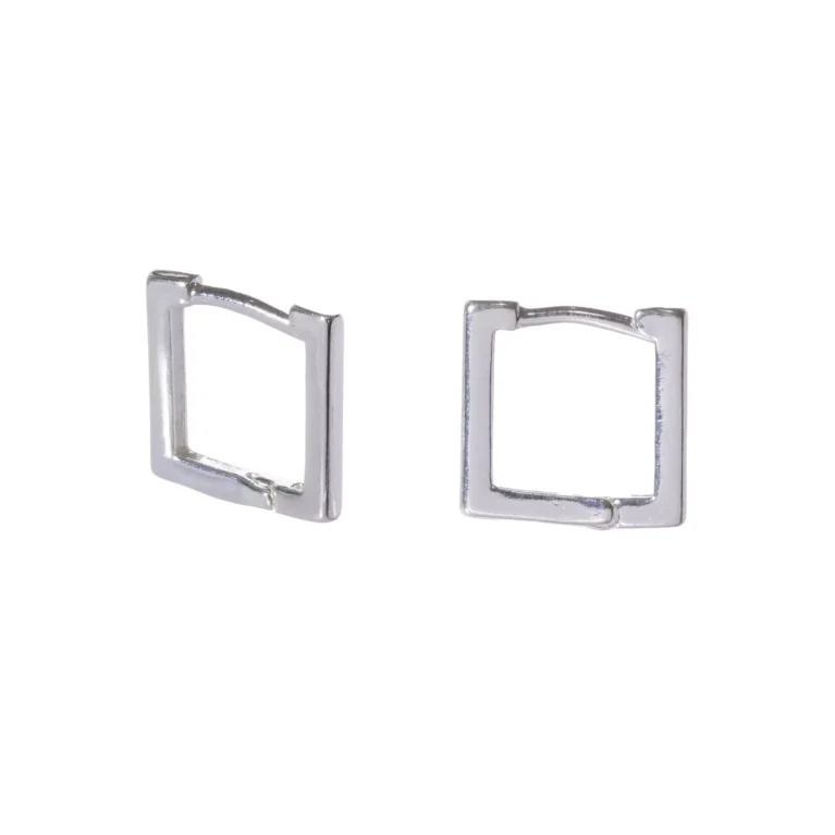 Brinco Argola Retangular Prata Urbano