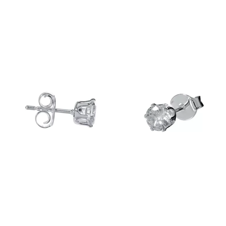 Brinco Stud Zircônia Círculo Prata Urbano