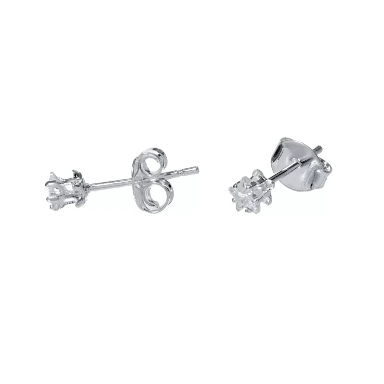 Brinco Stud Estrela Zircônia Prata Urbano